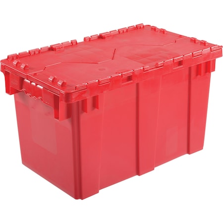 Global Industrial Distribution Container With Hinged Lid, 22-3/8x13x13, Red 257810RD